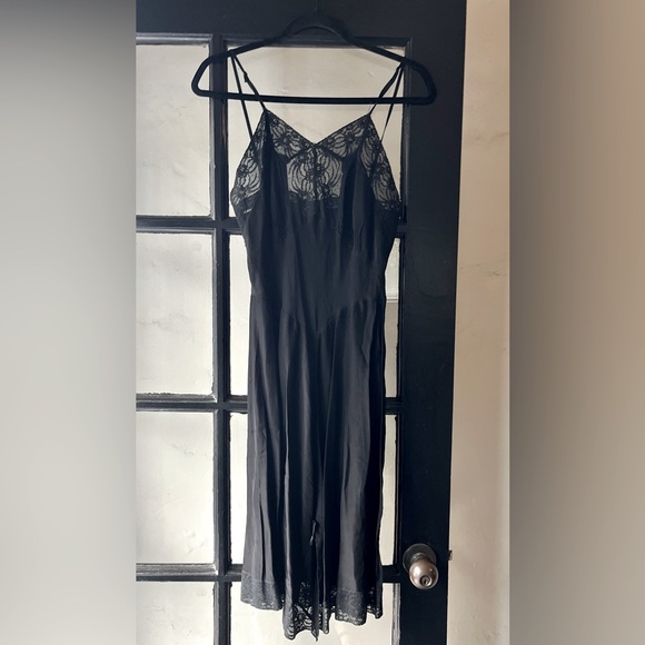 1940’s Black Rayon Lingerie Slip Dress
